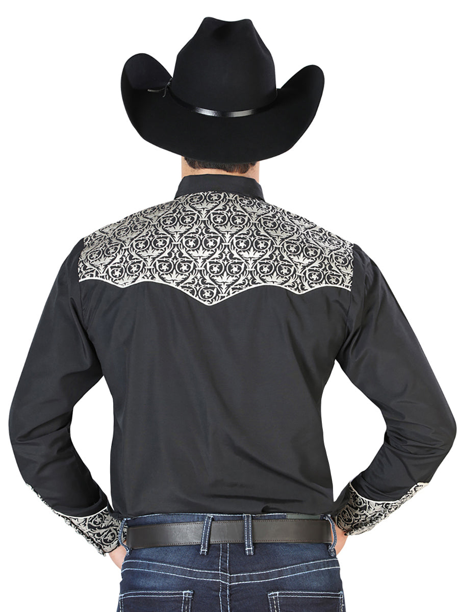 El Señor de los Cielos Embroidery Shirt Black/Beige 126704