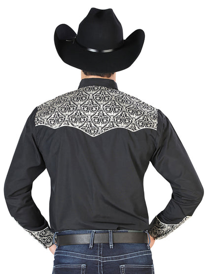 El Señor de los Cielos Embroidery Shirt Black/Beige 126704
