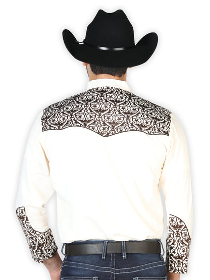 El Señor de los Cielos Embroidery Shirt Beige/Gold 126706