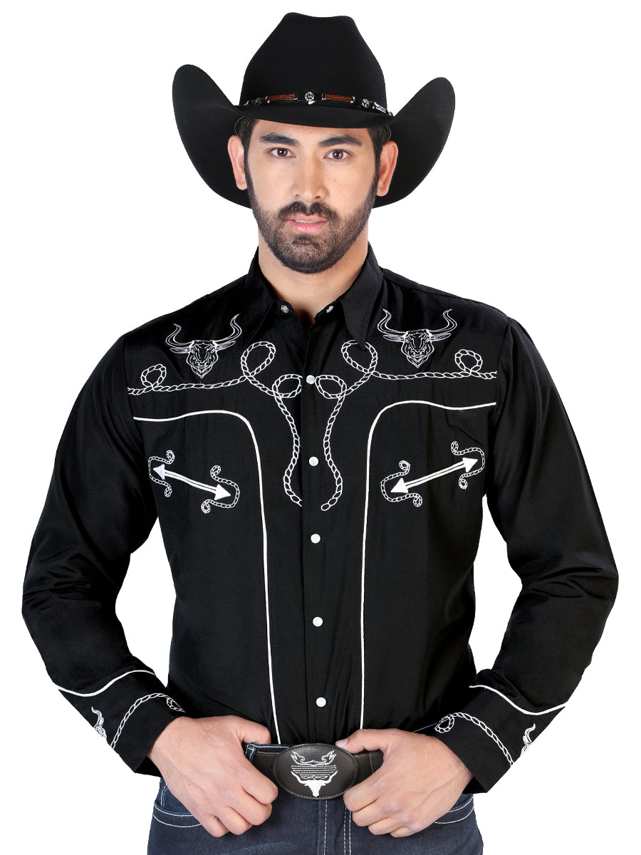 El Señor de los Cielos Embroidery Shirt Black/White 126711