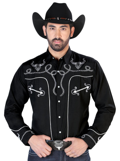 El Señor de los Cielos Embroidery Shirt Black/White 126711