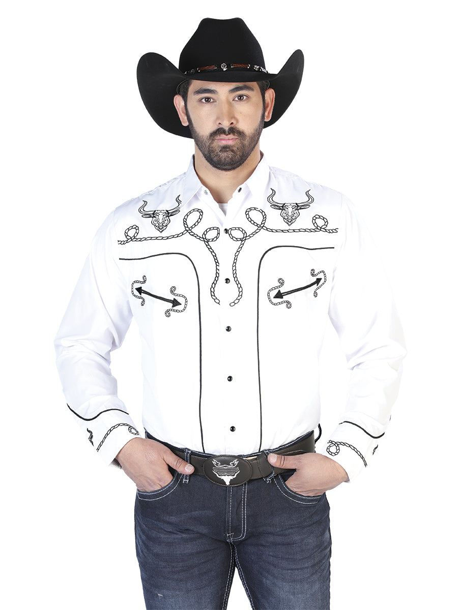 El Señor de los Cielos Embroidery Shirt White/Black 126712
