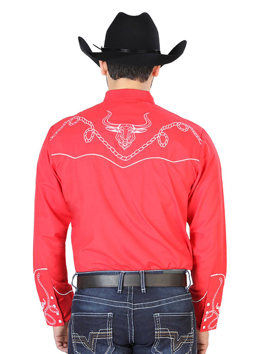 El Señor de los Cielos Embroidery Shirt Red/White 126713