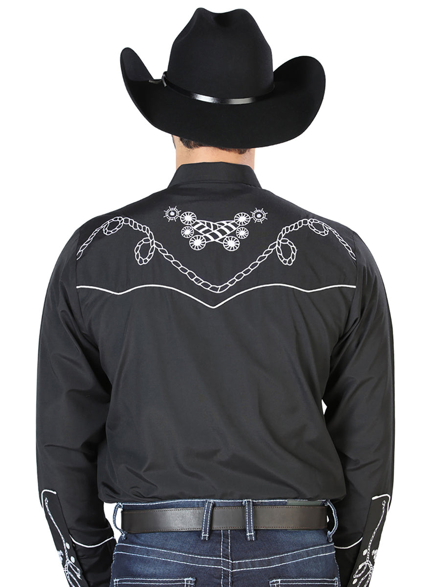 El Señor de los Cielos Embroidery Shirt Black/White 126717