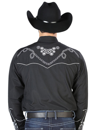El Señor de los Cielos Embroidery Shirt Black/White 126717
