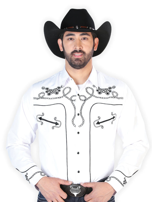 El Señor de los Cielos Embroidery Shirt Whie/Black 126718