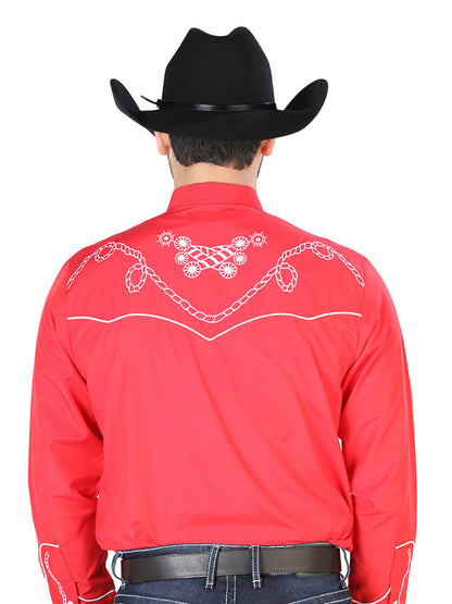 El Señor de los Cielos Embroidery Shirt Red/White 126719