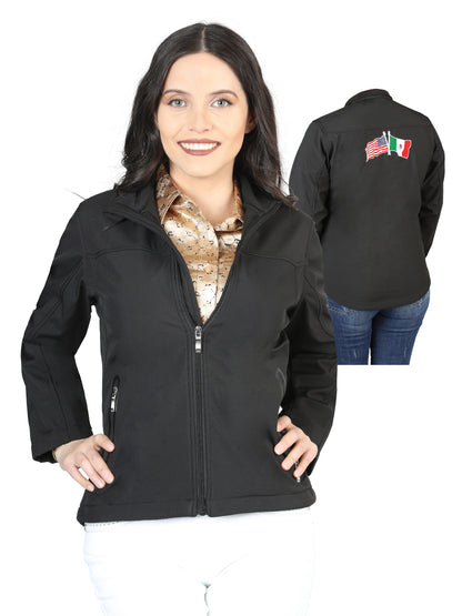 "Centenario" Women's Sofshell Jacket- Black 127084