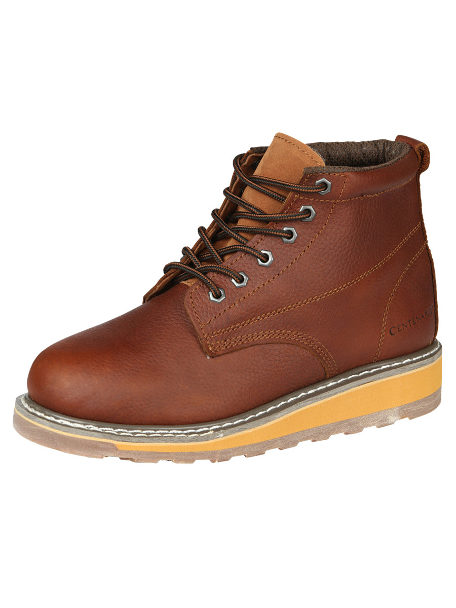 Centenario Work Boots with Laces - Full Grain Leather Coffee 128698