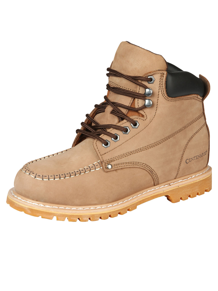Centenario Nobuck Café Work Boots with Laces 128701