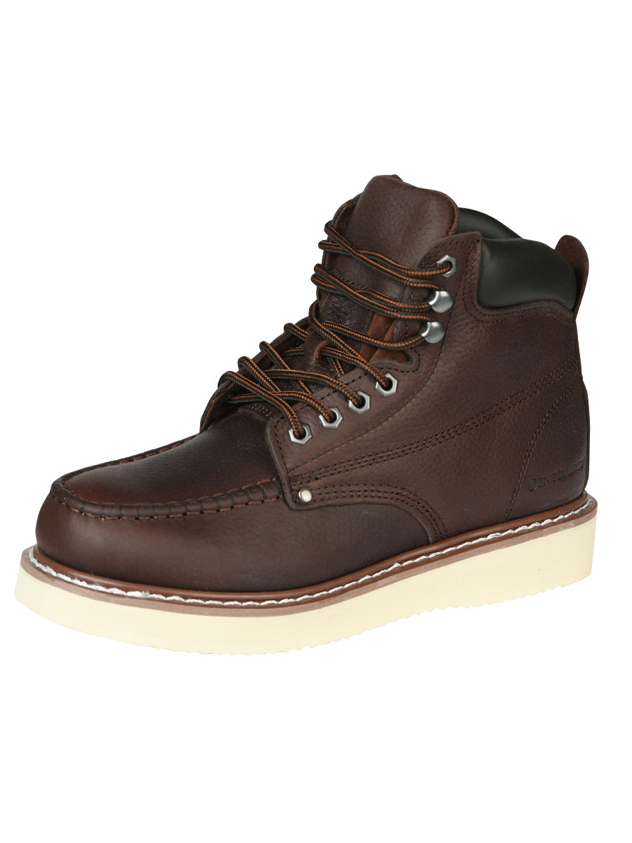 Centenario Work Boots with Laces - Grasso Leather Coffee 128703