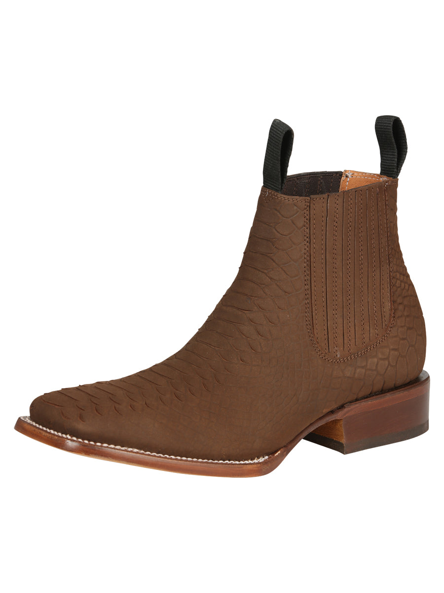 "JAR Boot" Faux Python Ankle Boot– Brown 170900