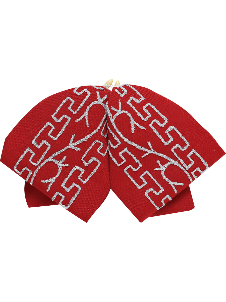 Adult 
Mexican Charro Bow Tie 100% Polyester Red/Silver  601116