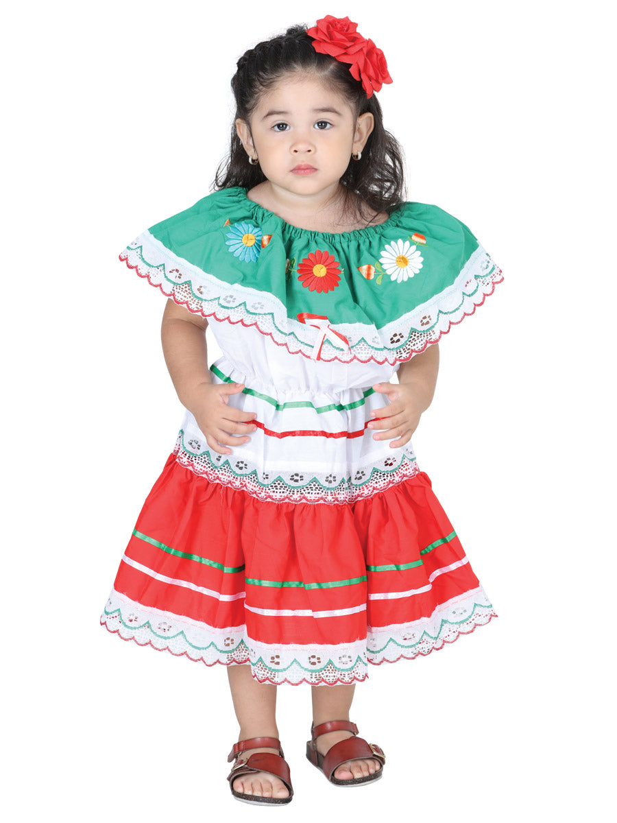 Artisanal Embroidered Dress 50% Cotton, 50% Polyester Tricolor  601481