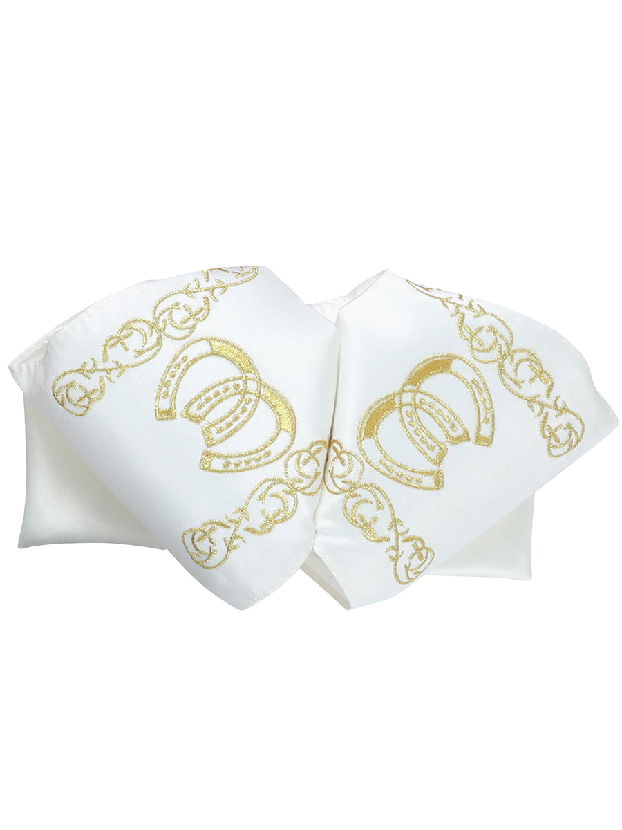 Adult 
Mexican Charro Bow Tie 100% Polyester Ivory/Gold  601601