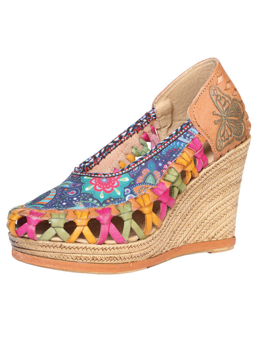 Mexican Artisanal Sandals Leather Multicolor 601934