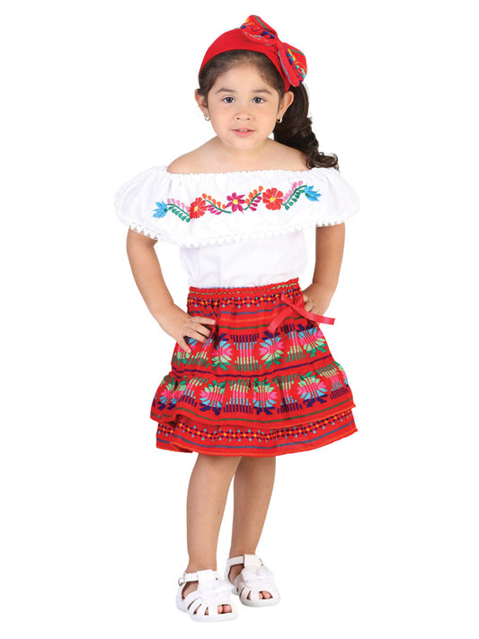 Artisanal Embroidered Set 100% Cotton Red 602100
