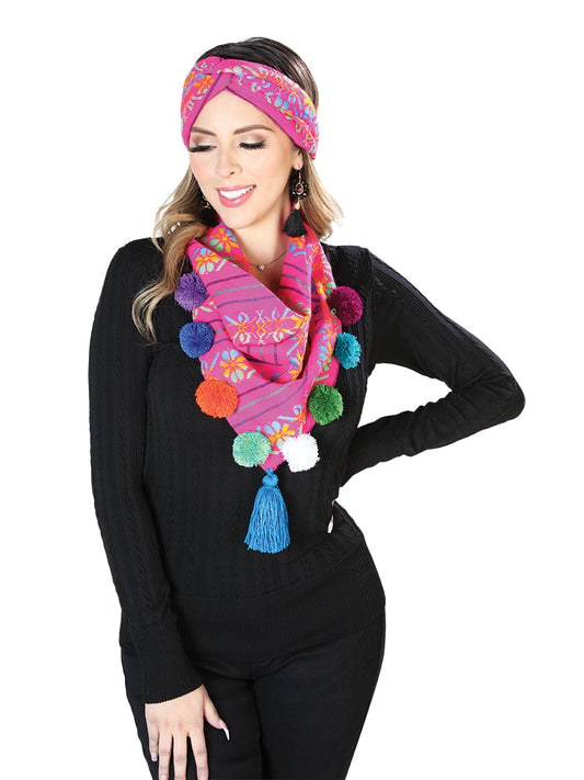 Scarf and Headband Set 100% Polyester Fuchsia 603816