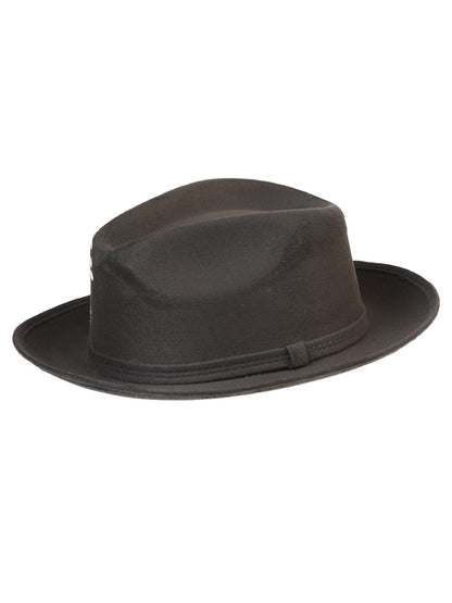 Artisanal Hand Painted Hat Suede Black 603820