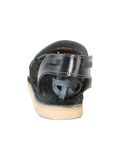 Mexican Artisanal Sandals Leather Black 603919
