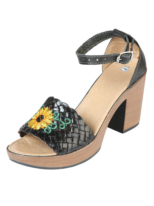 Mexican Artisanal Sandals Leather Black 603921
