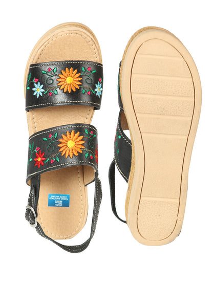 Mexica Artisanal Sandals Leather Black 603953