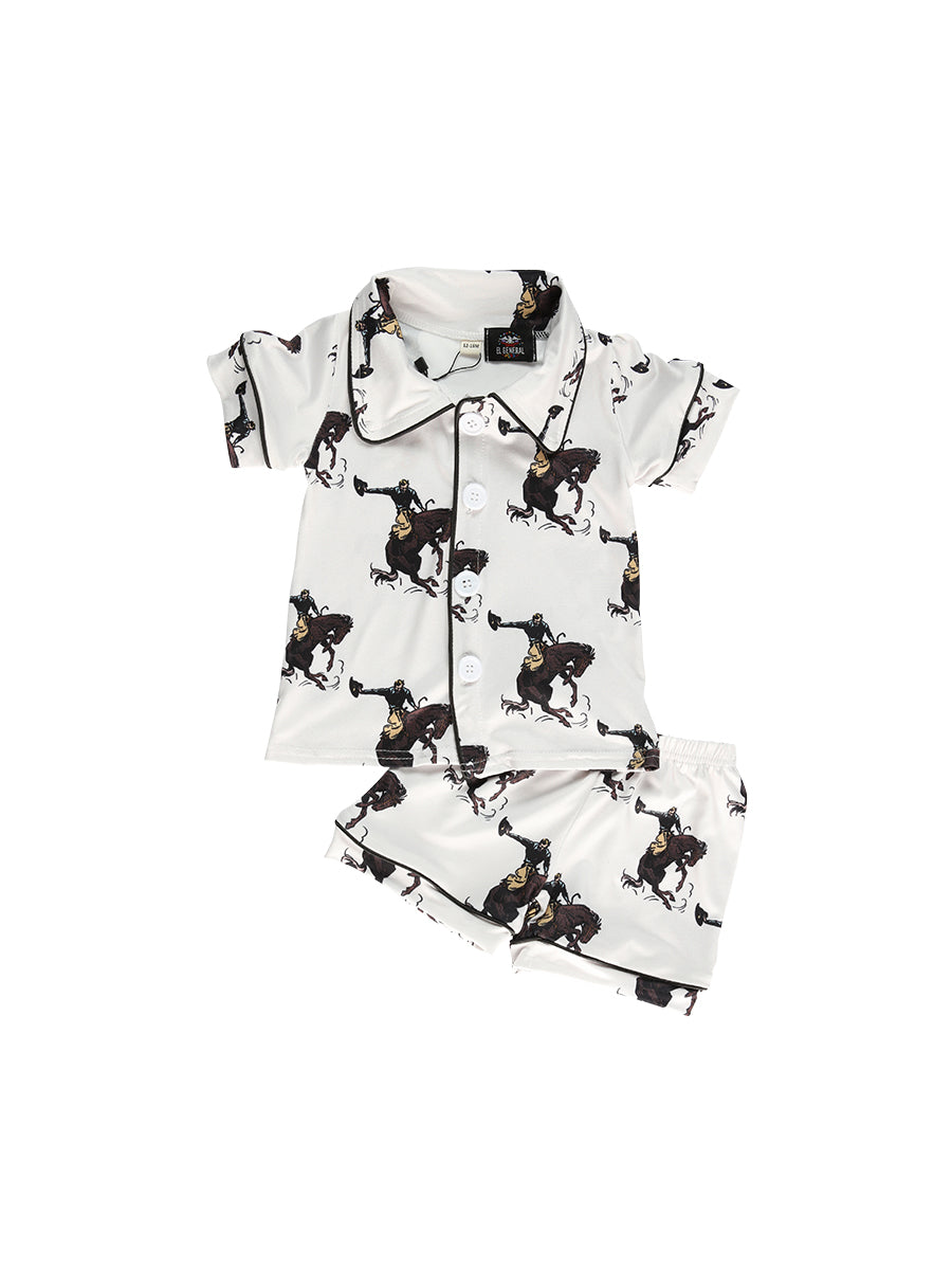 El General Kids Shirt/short set- White 702007