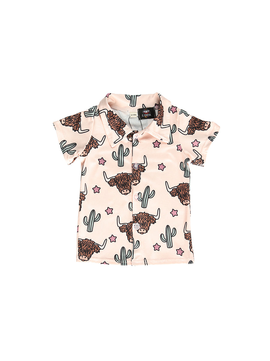El General Girl Kids Button up- Pink 702013