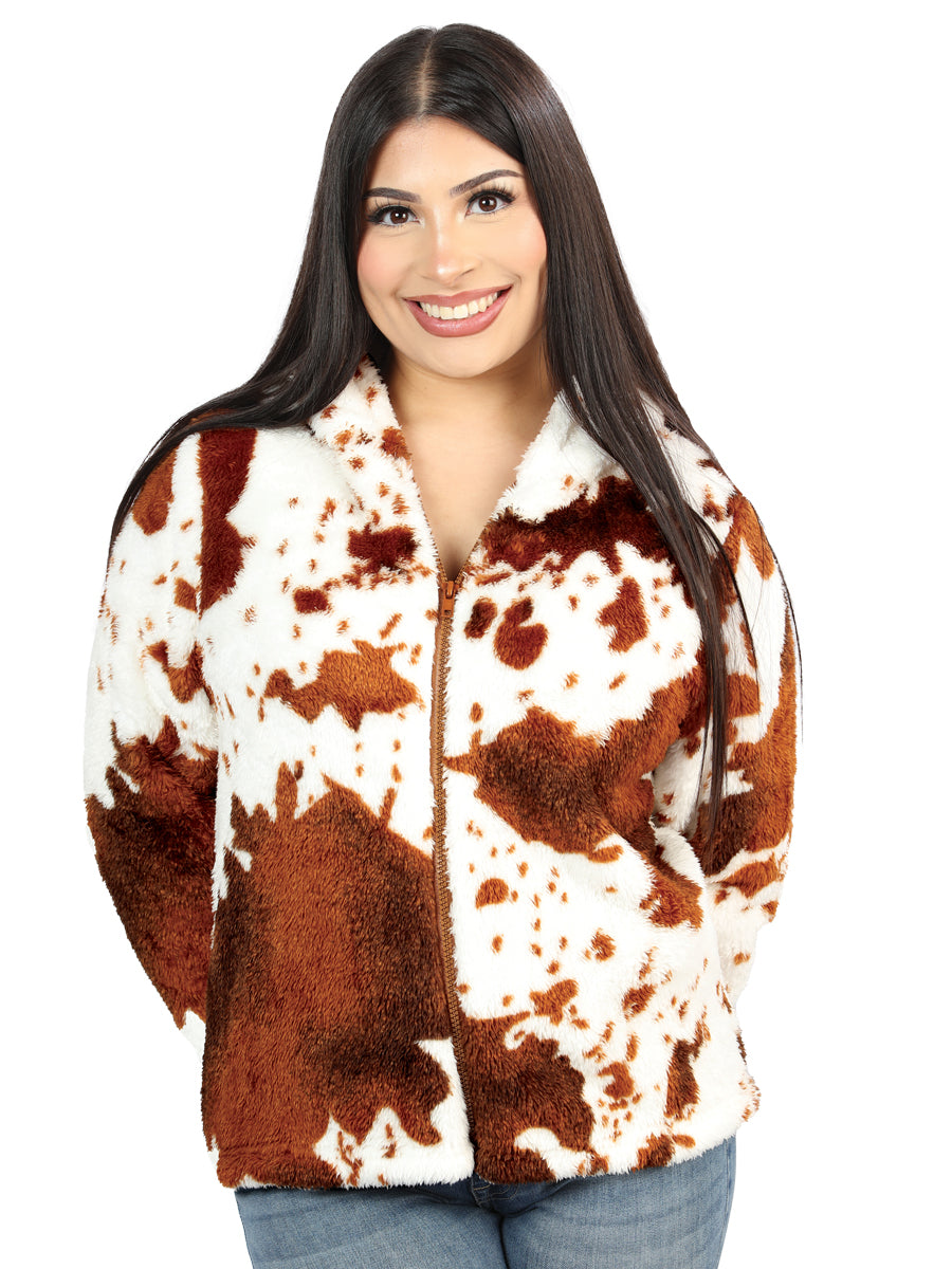 El General Fuzzy Jacket- Brown/White 702036