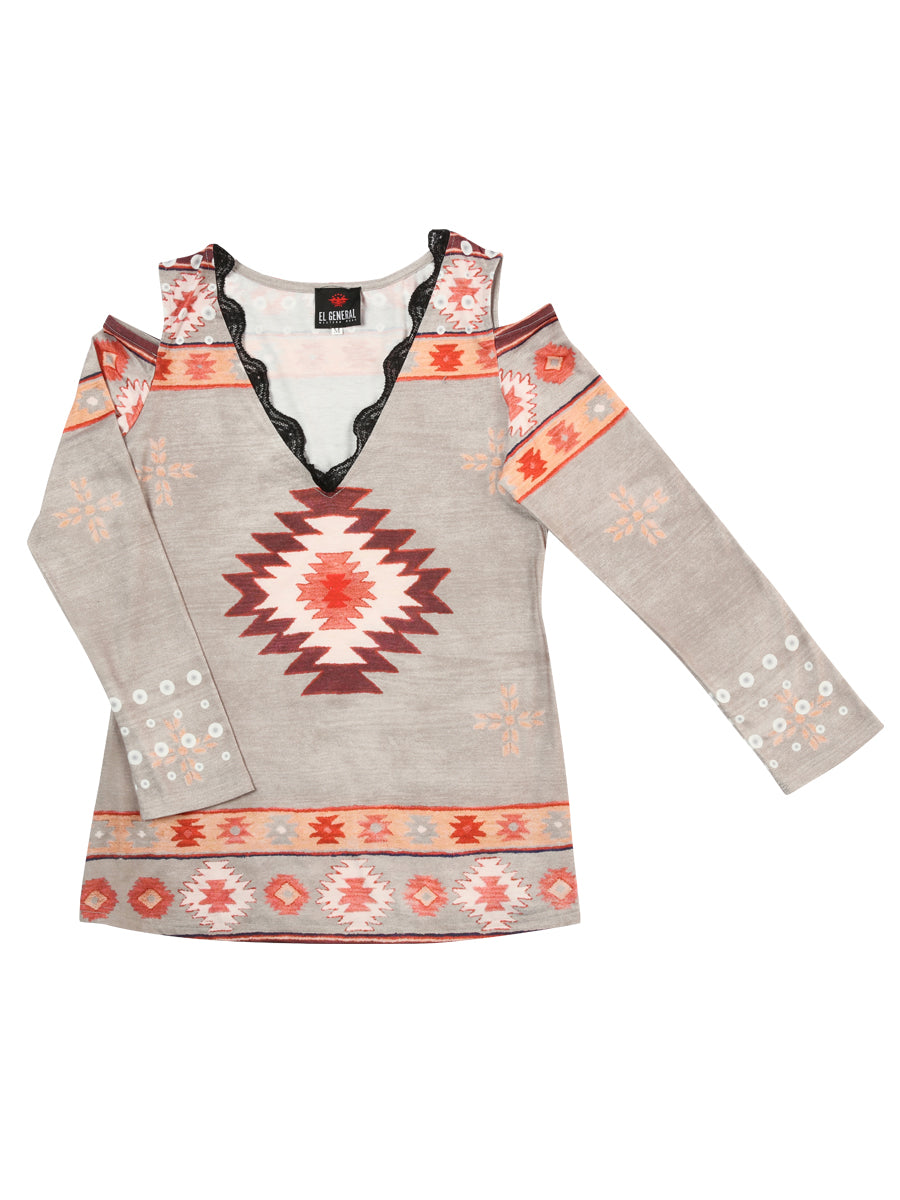 El General Womens Western Shirt- Gray 702050