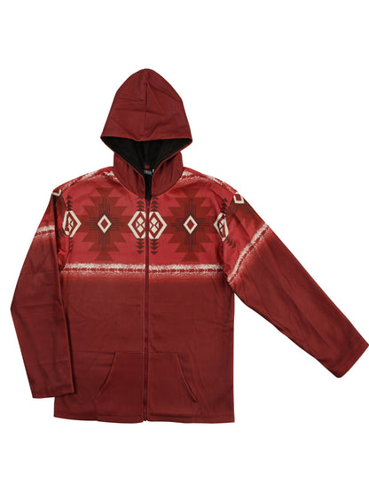 El General Mens Geometric Jacket- Burgundy 702053