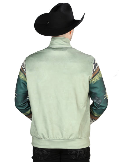 El General Mens Western Pullover Jacket- Green 702054