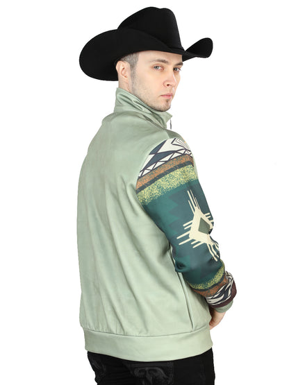 El General Mens Western Pullover Jacket- Green 702054