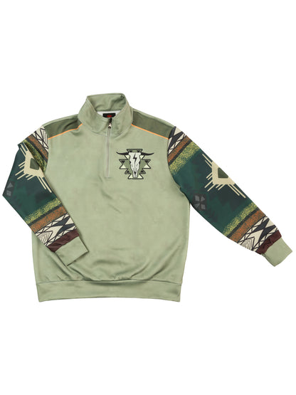 El General Mens Western Pullover Jacket- Green 702054