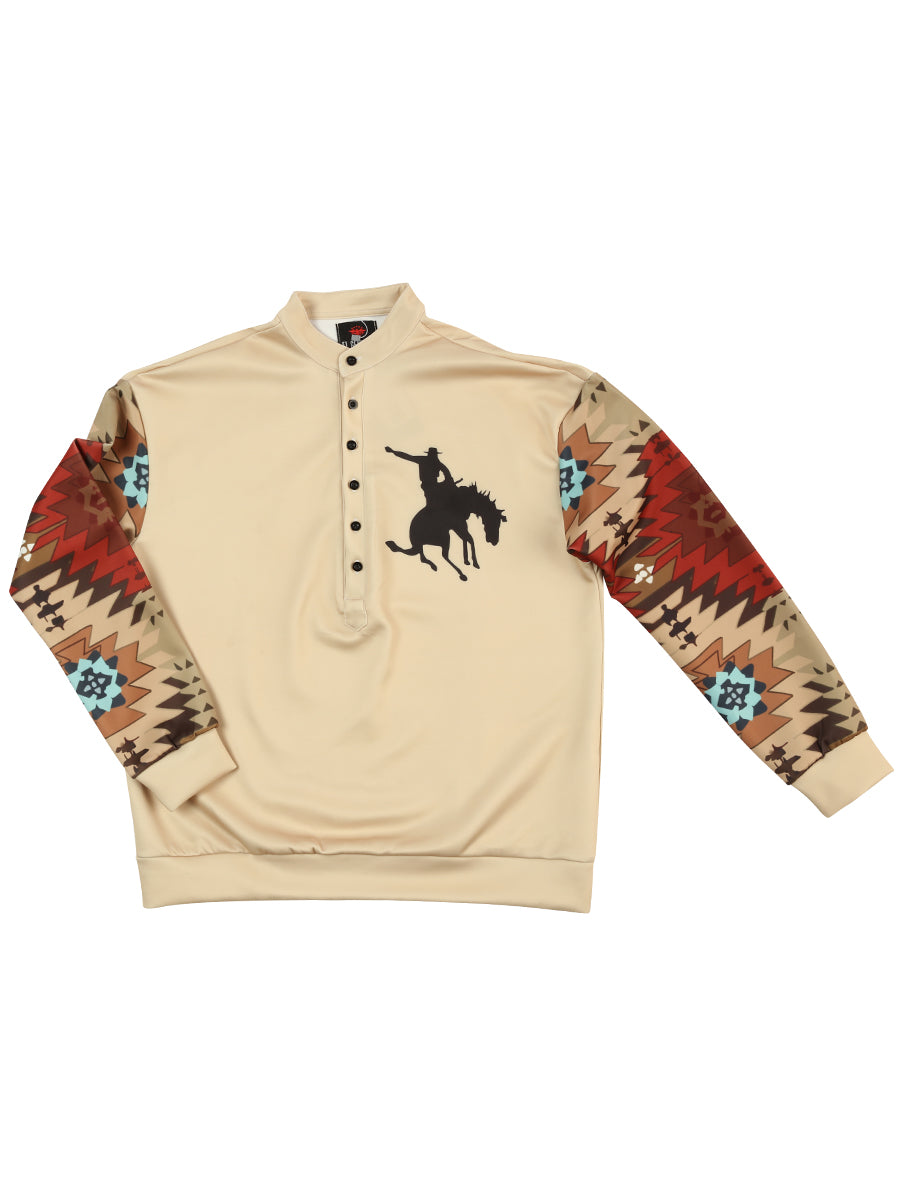 El General Mens Western Pullover Jacket- Beige 702058