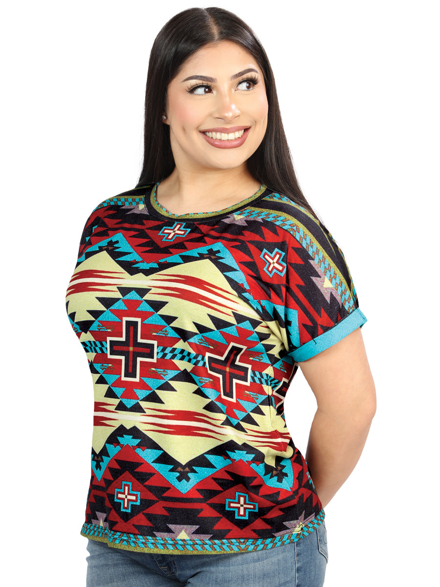 El General Womens Aztec Shirt- Multicolor 702067