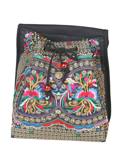 El General Embroidered Backpack- Black/Multicolor 702171
