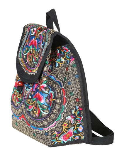 El General Embroidered Backpack- Black/Multicolor 702171