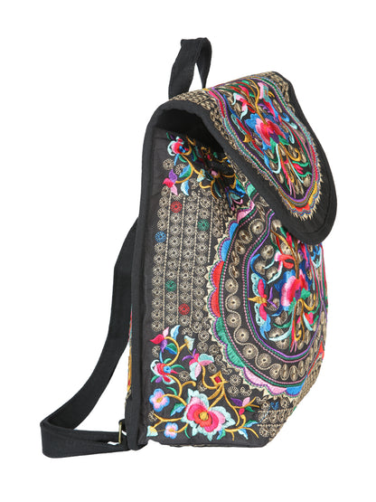 El General Embroidered Backpack- Black/Multicolor 702171