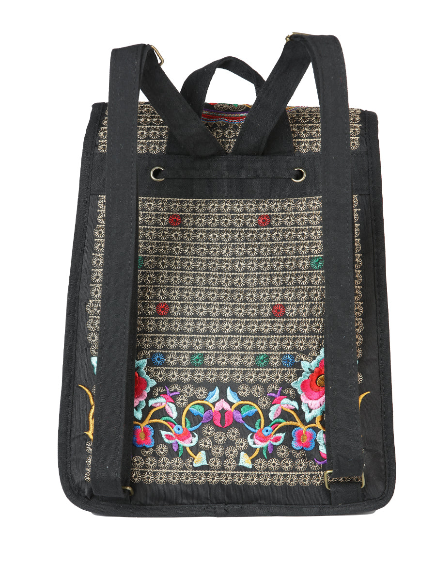 El General Embroidered Backpack- Black/Multicolor 702171