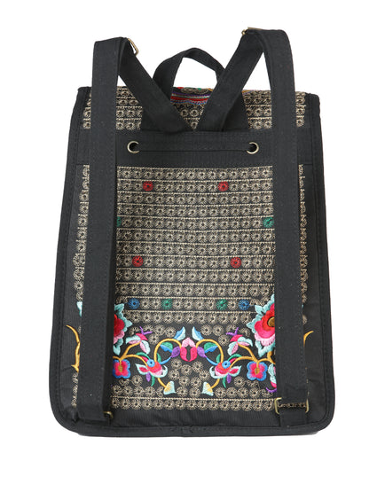 El General Embroidered Backpack- Black/Multicolor 702171