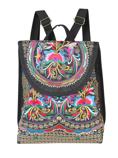 El General Embroidered Backpack- Black/Multicolor 702171
