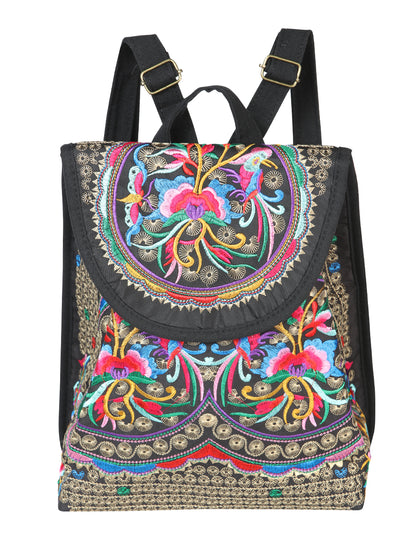 El General Embroidered Backpack- Black/Multicolor 702171