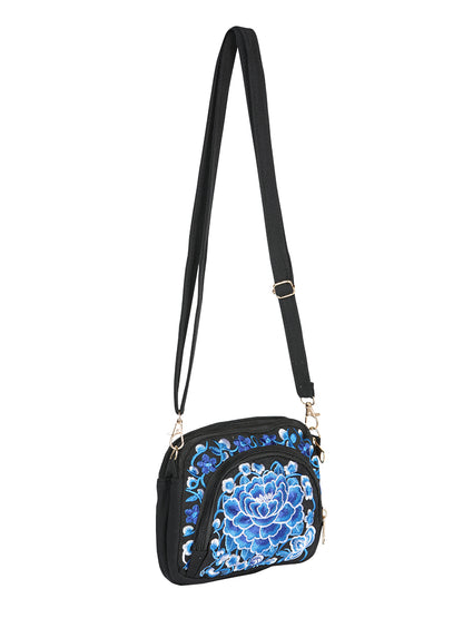 El General Embroidered HandBag-Black/Blue 702174