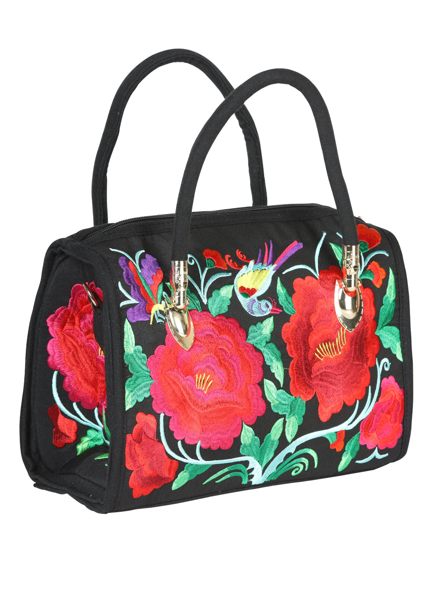 El General Embroidered Handbag-Black/Multicolor 702179
