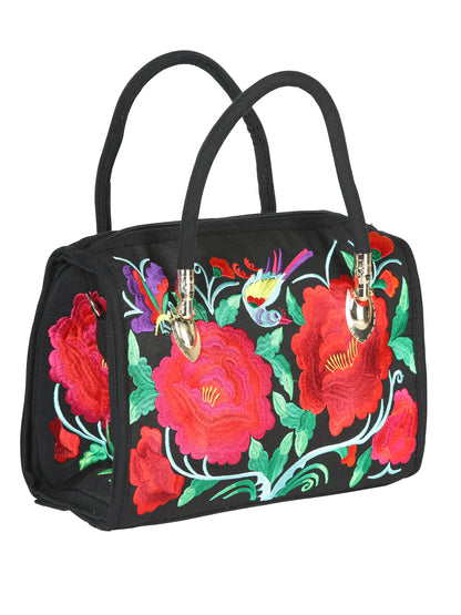 El General Embroidered Handbag-Black/Multicolor 702179