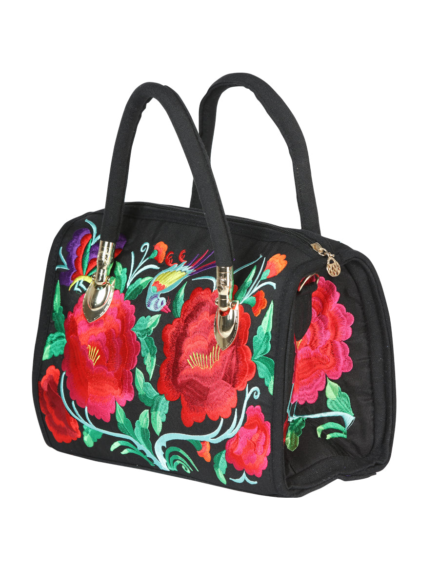 El General Embroidered Handbag-Black/Multicolor 702179