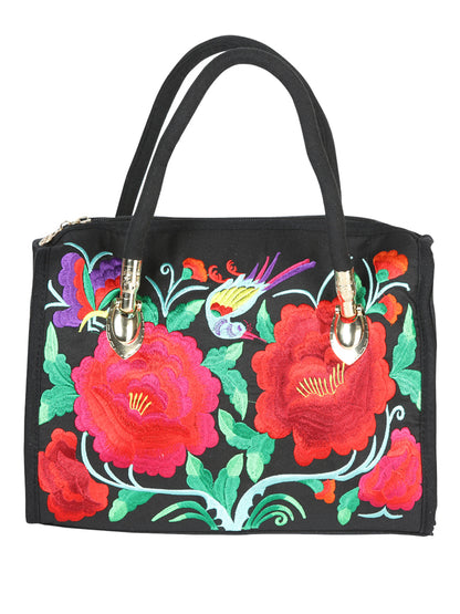 El General Embroidered Handbag-Black/Multicolor 702179