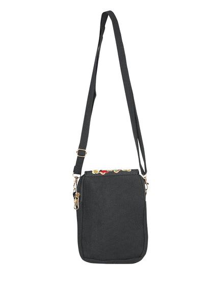 El General Embroidered Handbag- Black/Multicolor 702186