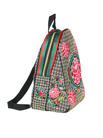 El General Embroidered Backpack- Black/Multicolor 702187